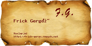 Frick Gergő névjegykártya